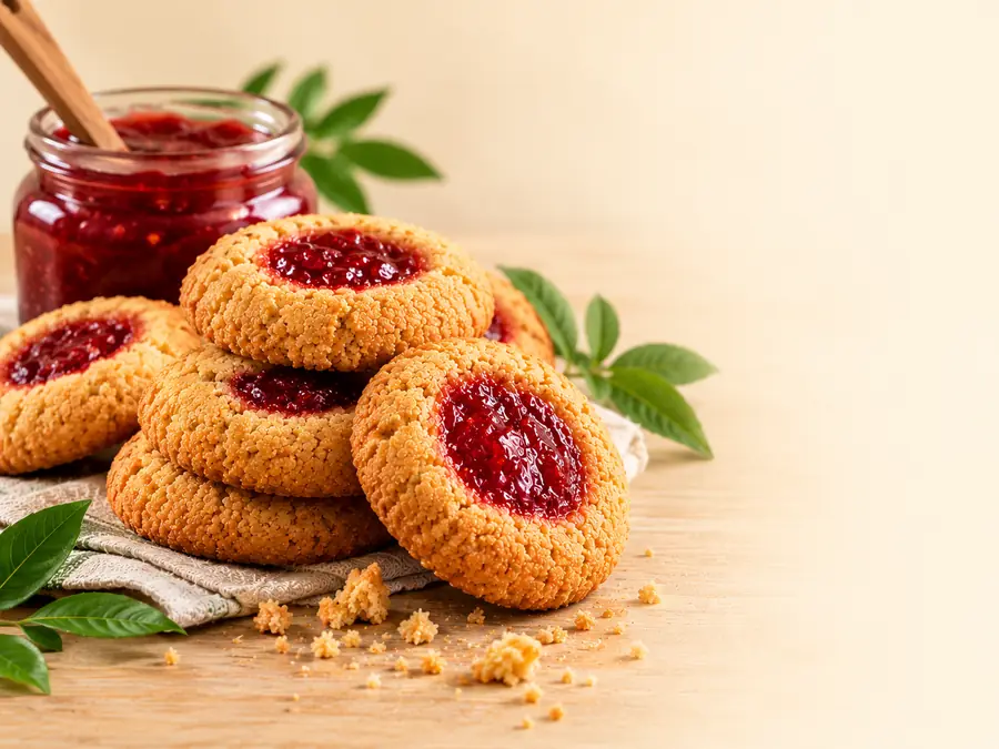 Jam cookies cookies served with tea